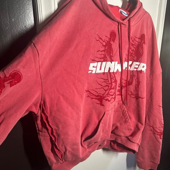 Sunwalker Men's Sun Red Hoodie Sweatshirt Size XXL - Picture 4 of 10